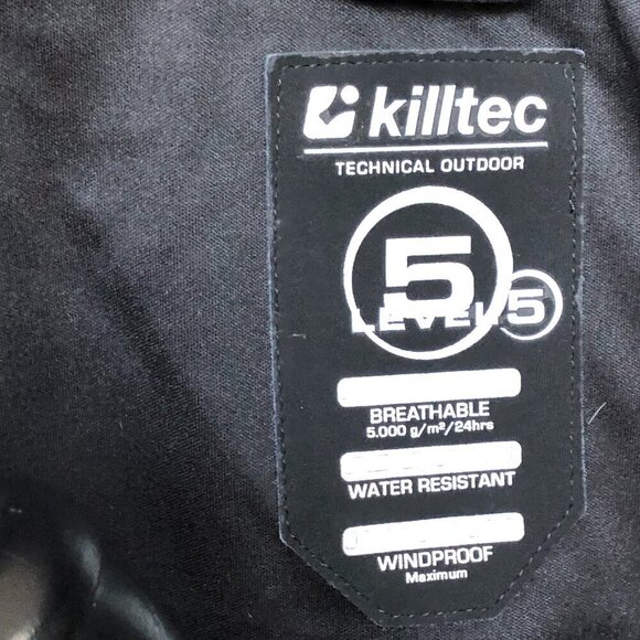 KILLTEC Black All-Weather Jacket Softshell 3/4 length detach hood Water Resist S - Picture 15 of 16